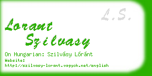 lorant szilvasy business card
