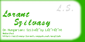 lorant szilvasy business card